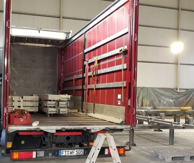 Beispiel einer Sicherung der LKW-Ladung